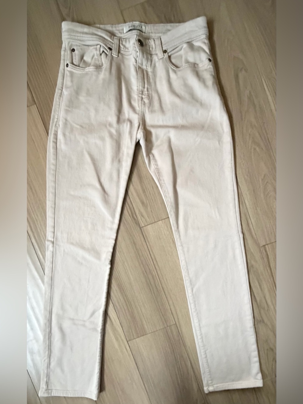 Fidelity Denim Mens Jimmy Slim Straight Jean Beige 34x33